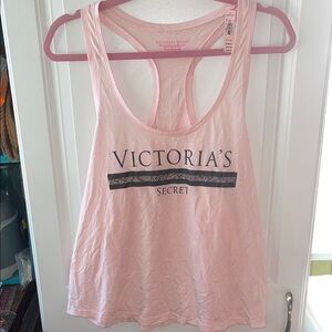 Victoria's Secret NWT XL logo sleep racerback  Light Pink Tank Top